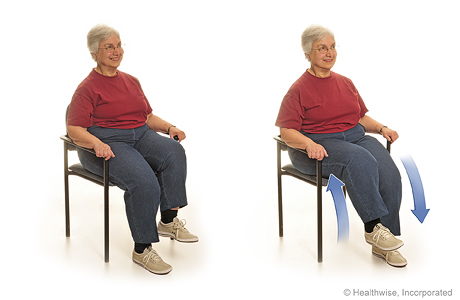Seated exercise: Marching in place. Seated exercise: Marching in place.
